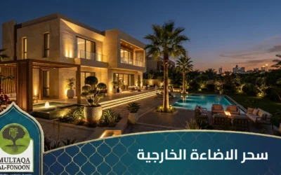 سحر الإضاءة الخارجية: كيف تحول “ملتقى الفنون” مساحاتكم الليلة إلى تحف معمارية؟