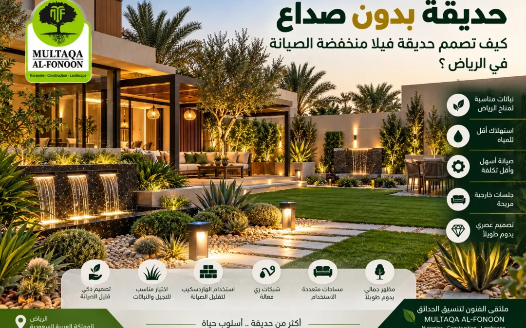 حديقة بدون صداع: كيف تصمم حديقة فيلا منخفضة الصيانة في الرياض؟