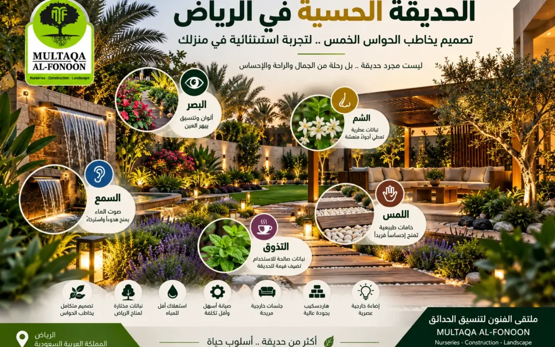 الحديقة الحسية في الرياض: كيف تصمم حديقة فيلا تخاطب الحواس الخمس؟