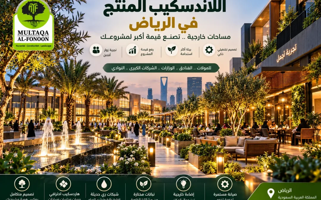 تصميم لاندسكيب المشاريع التجارية والمولات والفنادق بالرياض من ملتقى الفنون